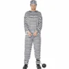 Smiffys Black And White Convict Costume Mensc