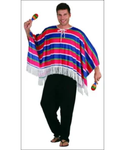 Swedia's Mexican Poncho - Blue/Red Around The World
