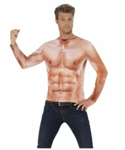 Smiffys Mensc Muscle Top With Long Sleeves