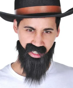 Tomfoolery Western Black Moustache & Beard Mexican