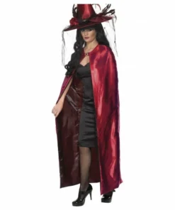 Smiffys Ladies Reversible Cape Red And Black Capes & Cloaks