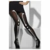 Smiffys Black Skeleton Print Opaque Tights
