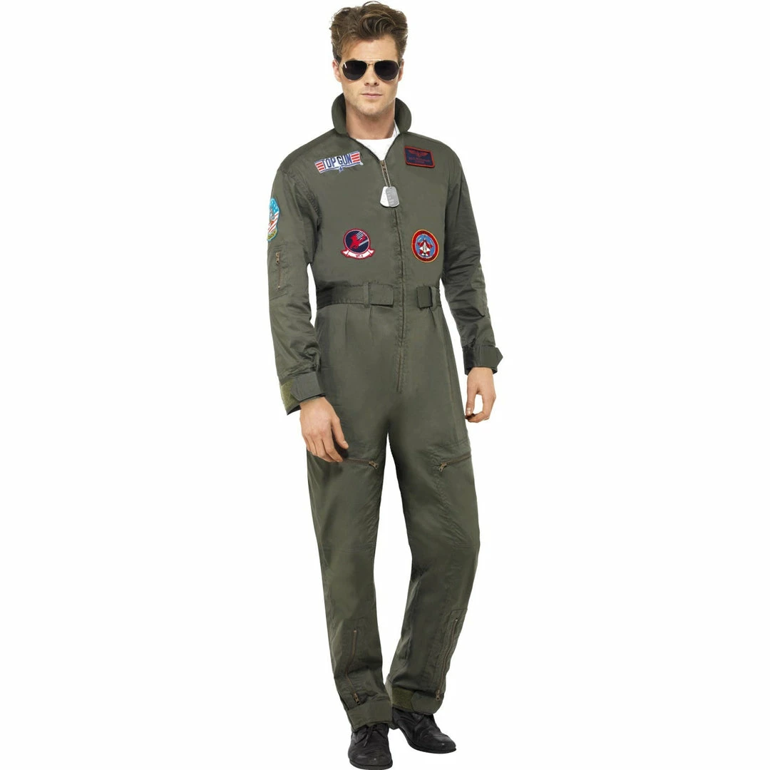 Smiffys Around The World Top Gun Deluxe Male Costume 3 Smiffys Around The World Top Gun Deluxe Male Costume