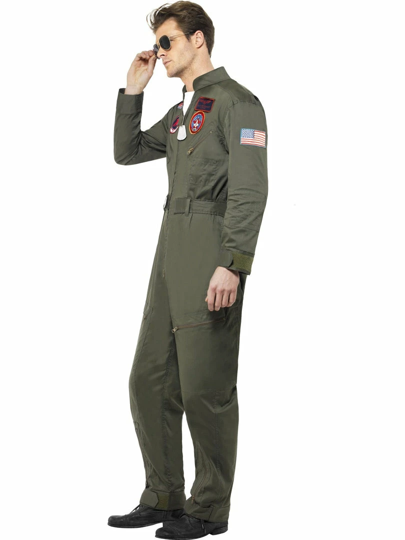 Smiffys Around The World Top Gun Deluxe Male Costume 4 Smiffys Around The World Top Gun Deluxe Male Costume