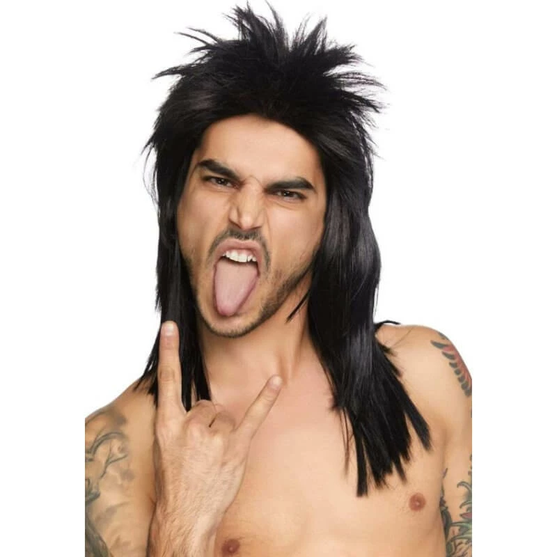 Tomfoolery Unisex Rockstar Wig - Black - Leg Avenue 4 Tomfoolery Unisex Rockstar Wig - Black - Leg Avenue
