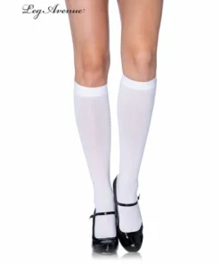 Tomfoolery Knee High Socks - White & Black