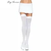 Tomfoolery White Opaque Thigh Highs - Leg Avenue Oktoberfest