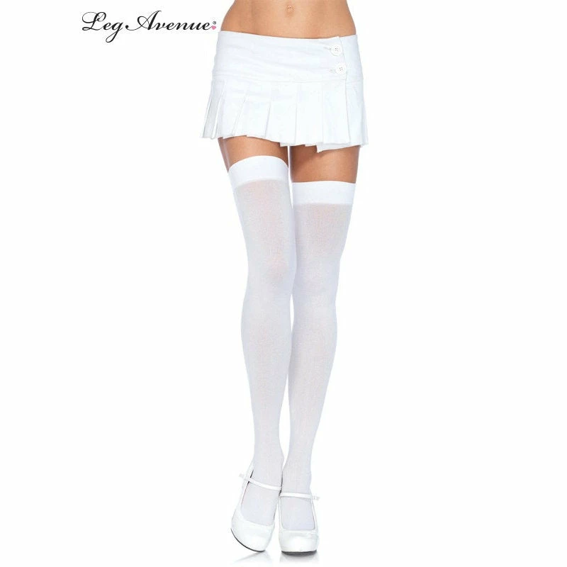 Tomfoolery White Opaque Thigh Highs - Leg Avenue Oktoberfest 3 Tomfoolery White Opaque Thigh Highs - Leg Avenue Oktoberfest