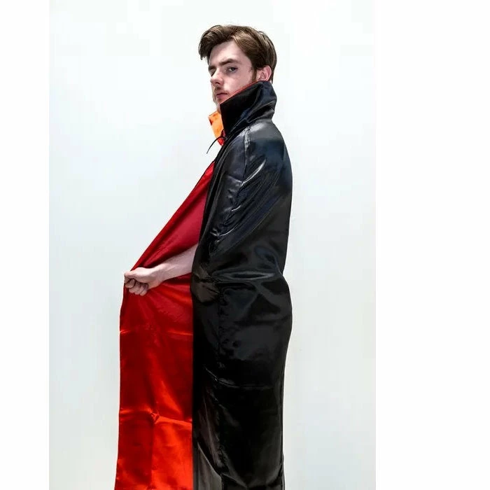 Interalia Group Adult Black Vampire Cape With Red Lining 3 Interalia Group Adult Black Vampire Cape With Red Lining