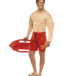 Smiffys Baywatch Lifeguard Costume With Muscle Chest