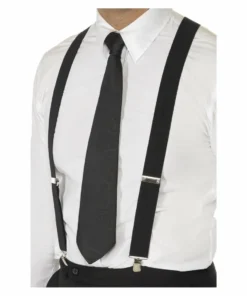 Smiffys Black Elasticated Braces Accessoriesc