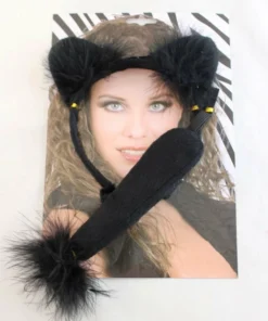 Trademart Black Cat Ears Headband With Tail