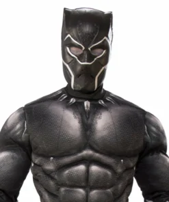 Rubie's Deerfield Black Panther Deluxe Costume With Muscle Chest-Adult Mensc