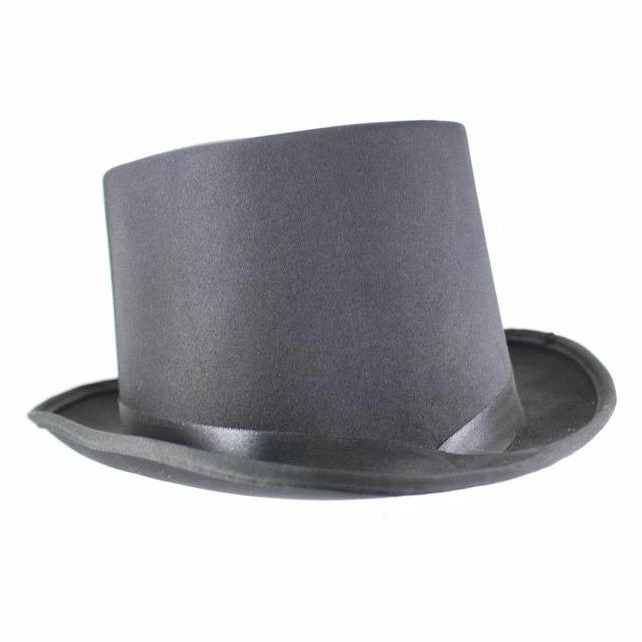 Trademart Black Satin Top Hat Accessoriesc 3 Trademart Black Satin Top Hat Accessoriesc