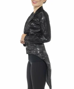 Smiffys Black Sequin Tailcoat Jacket