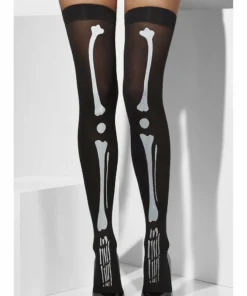 Smiffys Skeleton Print Thigh High Stockings