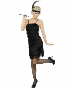 Smiffys Ladiesc Black Flapper Dress