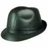 Trademart Black Leather Look Fedora-Adult
