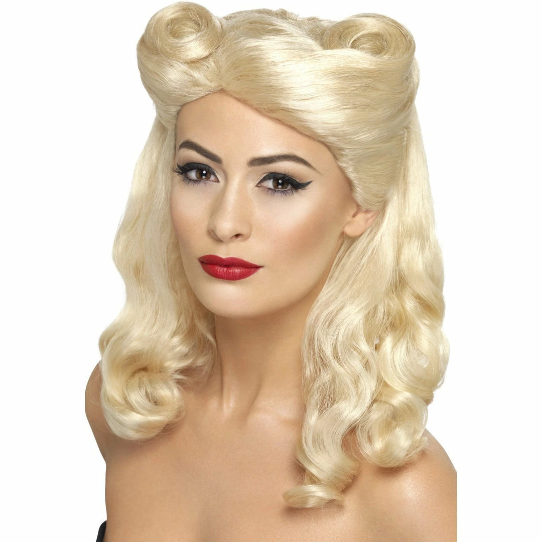 Smiffys Wigsc Blonde 40s Pin Up Wig 3 Smiffys Wigsc Blonde 40s Pin Up Wig