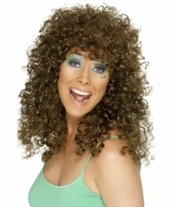 Smiffys 1980's Boogie Babe Wig (Brown)