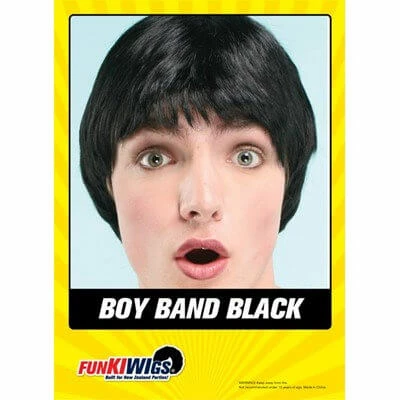 Allen Trading Boy Band Black Wig 3 Allen Trading Boy Band Black Wig