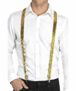 Smiffys 1920's Braces Adult - Gold Stretch Sequin
