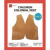 JD Party Boys Costumes Childrens Colonial Vest -Light Brown 2 JD Party Boys Costumes Childrens Colonial Vest -Light Brown