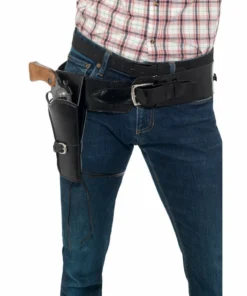 Smiffys Adult Black Faux Leather Single Holster With Belt Weapons & Armour