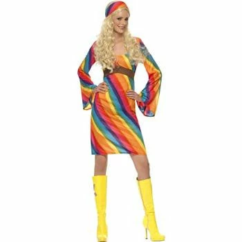 Smiffys 70s Rainbow Hippie Costume Ladiesc 3 Smiffys 70s Rainbow Hippie Costume Ladiesc