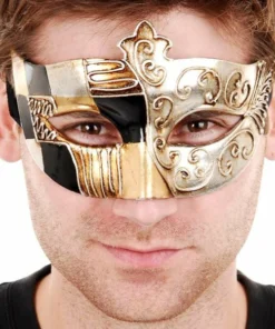 Tomfoolery Tivoli-Black And Gold Eye Mask Accessoriesc