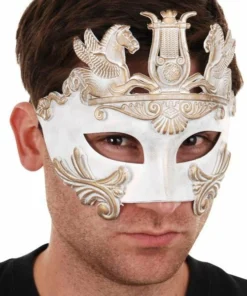 Tomfoolery Cavalli Centurion White & Gold Mask