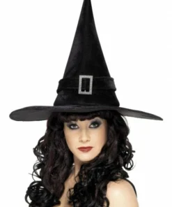 Smiffys Witch Hat With Diamonte Buckle