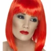 Smiffys Wigsc Short Neon Red Blunt Glam Wig