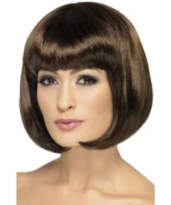 Smiffys Dark Brown Short Bob Partyrama Wig