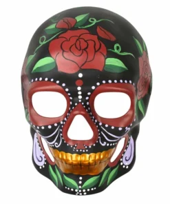 Tomfoolery Day Of The Dead Mask-Black With Roses Masks