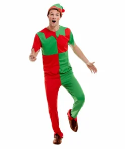 Smiffys Christmas & New Year Elf Costume-Mens