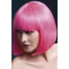 Smiffys Neon Pink Bob Fever Wig - Elise