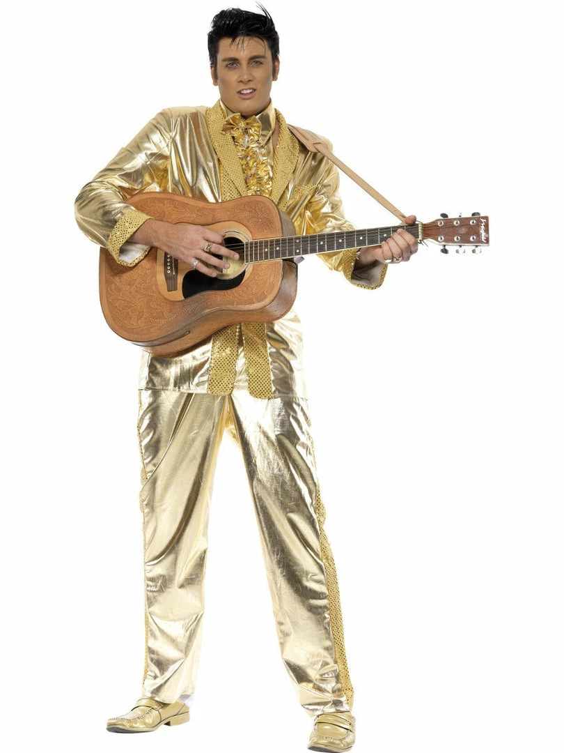 Smiffys Elvis Gold Suit Costume Mensc 6 Smiffys Elvis Gold Suit Costume Mensc
