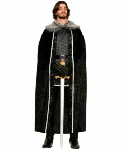 Forum Novelties Mensc Cape With Faux Fur Trim-Black