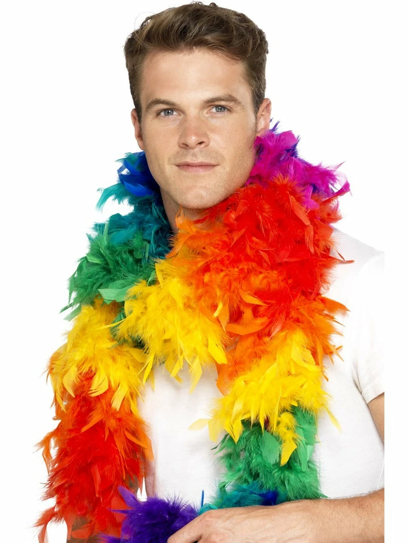 Smiffys Feather Boa - Multi Colour Festival & Pride 4 Smiffys Feather Boa - Multi Colour Festival & Pride
