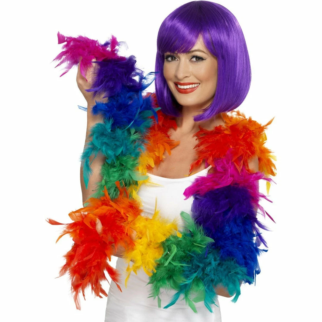 Smiffys Feather Boa - Multi Colour Festival & Pride 3 Smiffys Feather Boa - Multi Colour Festival & Pride