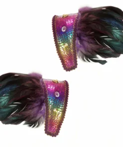 Swedia's Feather Shoulder Pads In Purple
