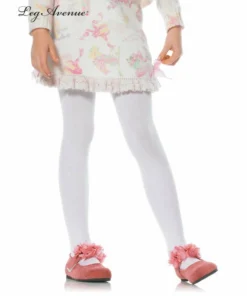 Tomfoolery Hosiery Girls Opaque Tights White - Leg Avenue