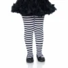 Tomfoolery Girls Stripe Tights Black & White Accessories