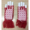 Interalia Group Gloves - Red Lace Fingerless 1980's