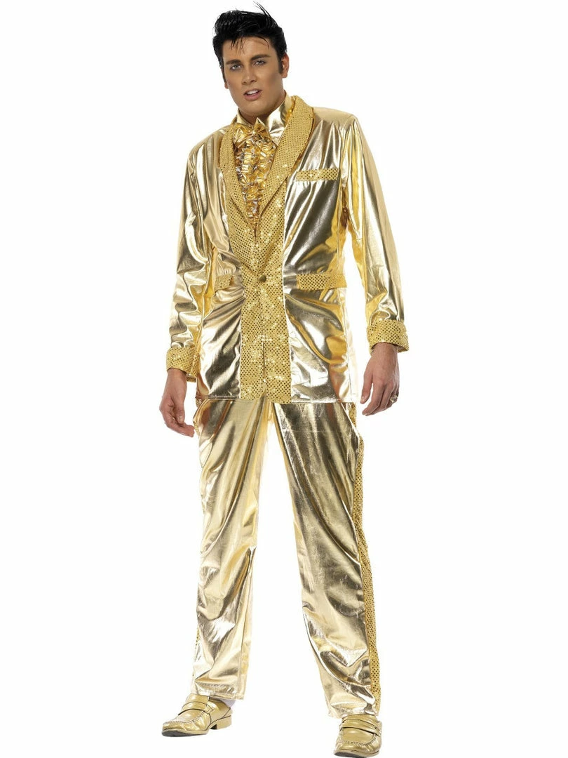 Smiffys Elvis Gold Suit Costume Mensc 3 Smiffys Elvis Gold Suit Costume Mensc