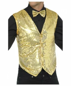 Smiffys Gold Sequin Waistcoat Mensc