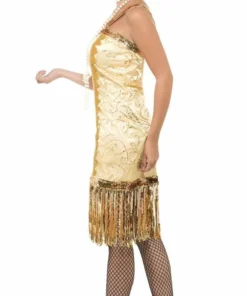 Smiffys Gold Charleston Flapper Dress Ladiesc