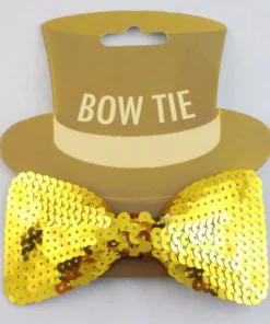 Trademart Suspenders & Ties Gold Sequin Bow Tie
