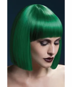 Smiffys Wigsc Green Blunt Cut Bob Wig By Fever-Lola